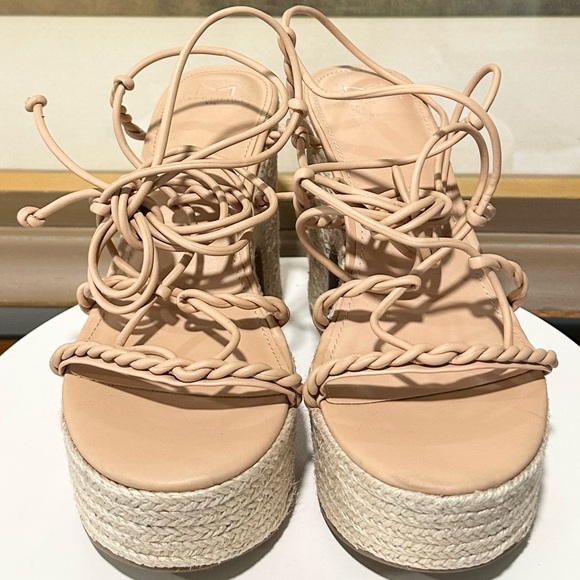 🌸MARC FISHER🌸 Oliver Lace Up Espadrille Platform Wedge Sandals Size: 9M - Picture 4 of 9